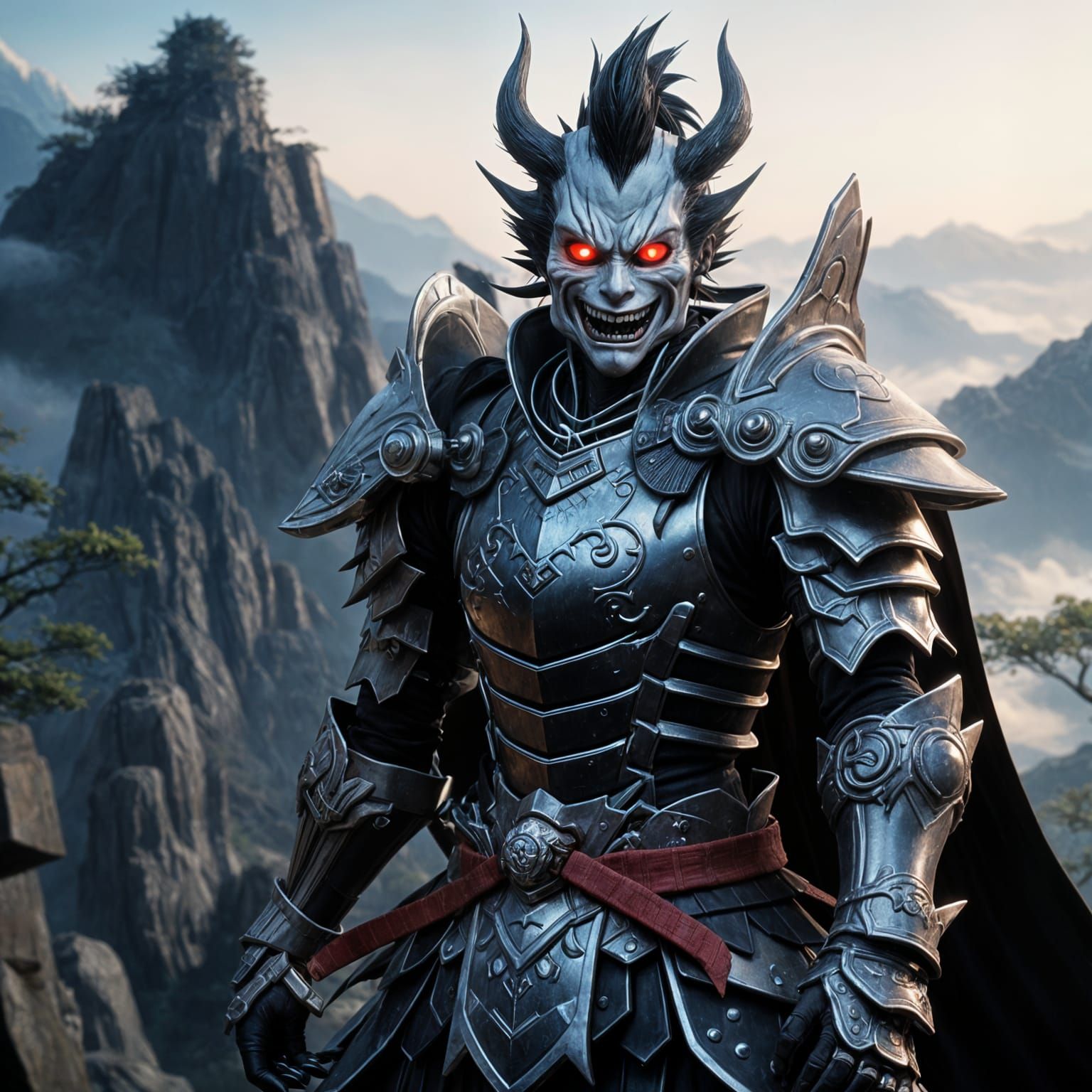 Ryuk in Samurai Armor, Dark Fantasy Anime Art