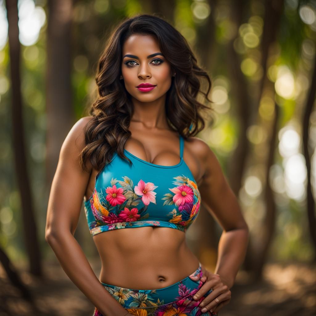 Nude Woman with Body Paint in Night Photography