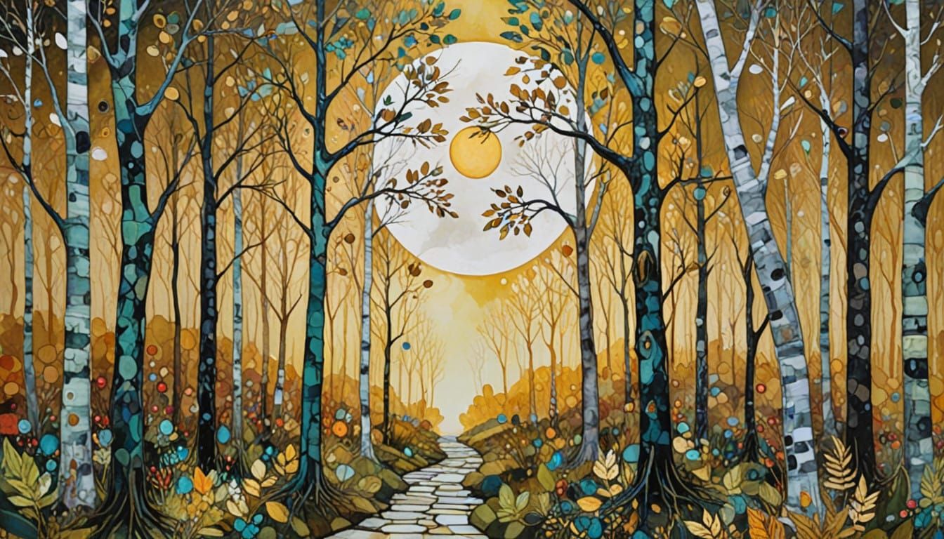 Ethereal Forest at Full Moon, Expressive Art