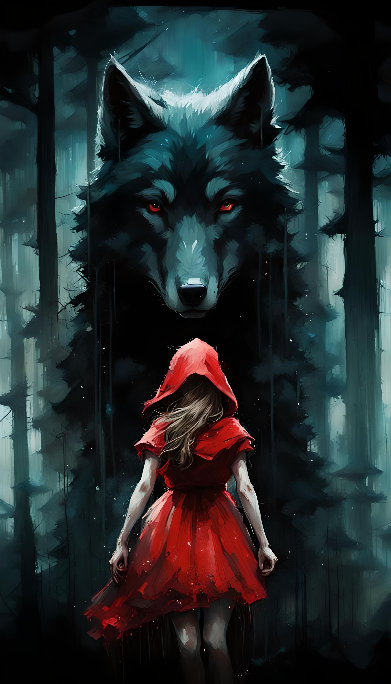 Little Red Riding Hood Double Exposure Speedpaint