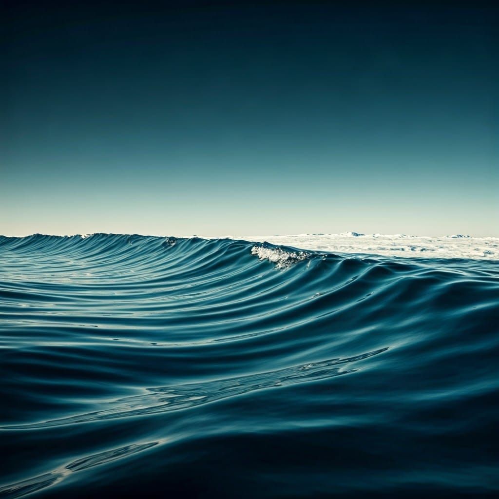 Frozen Ocean Waves in Sapphire and Turquoise