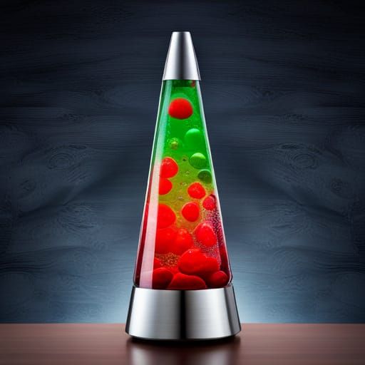 Glowing Cone Lava Lamp with Bubbles