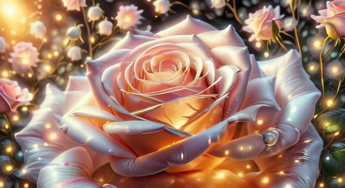 Miniature Rose Enamel Sculpture in Macro Photography