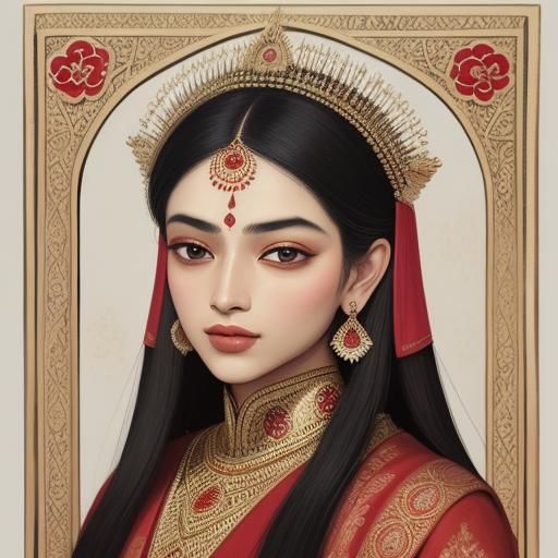 Serene Holy Figure in Ancient Indian Miniature Style