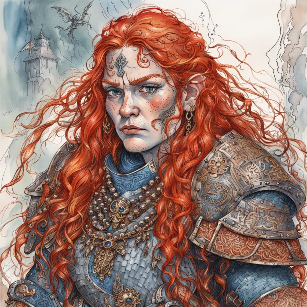 Dwarven Weaponsmith Portrait in Fantasy Style