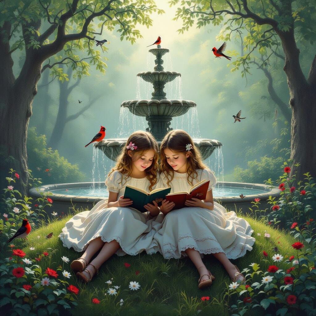 Enchanted Forest Friends in Dreamlike Setting