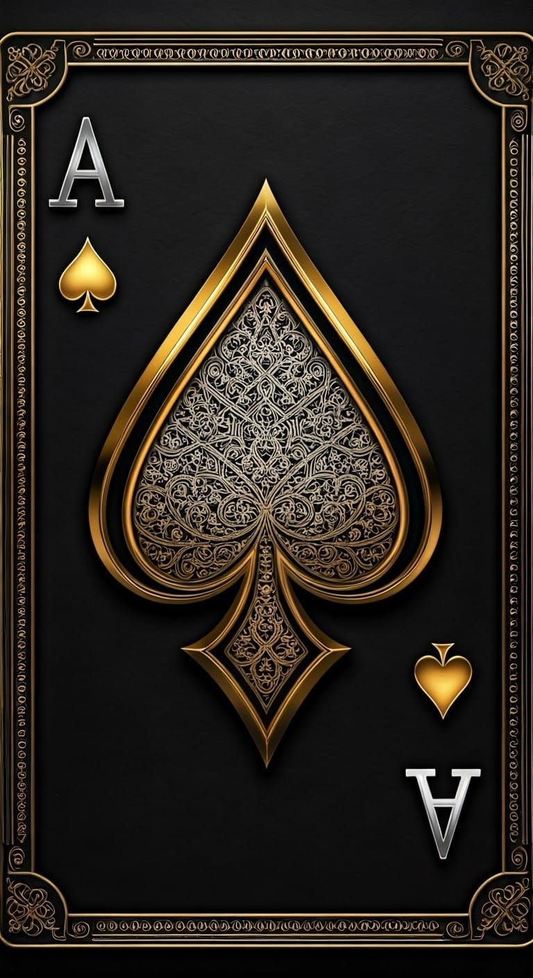 Ace of Islamic Geometry in Metallic Pixel Art