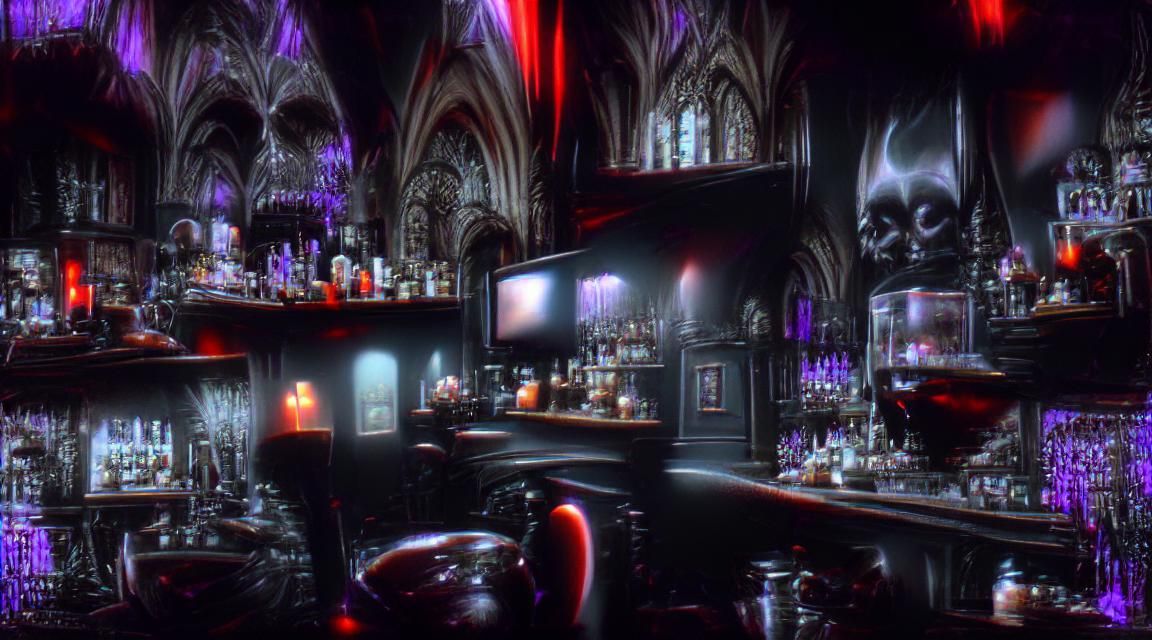 High Resolution Dark Gothic Bar Interior