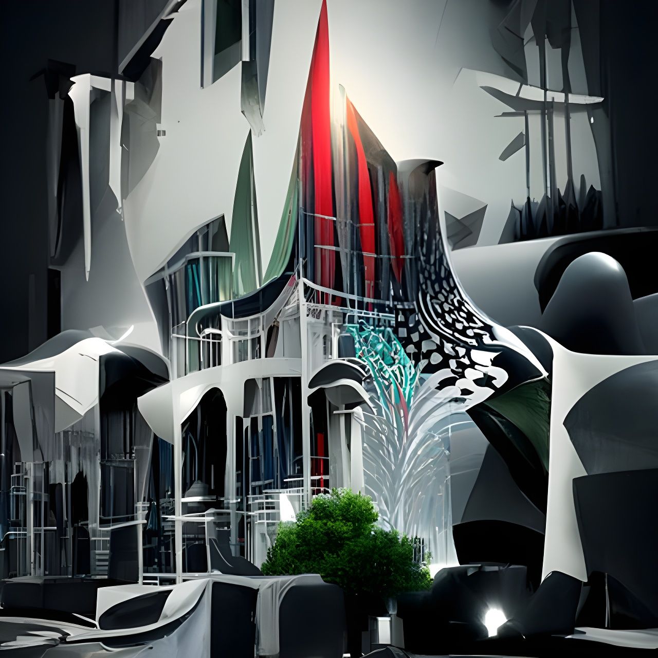 Dazzling Architecture Concept Art in Filmic Style