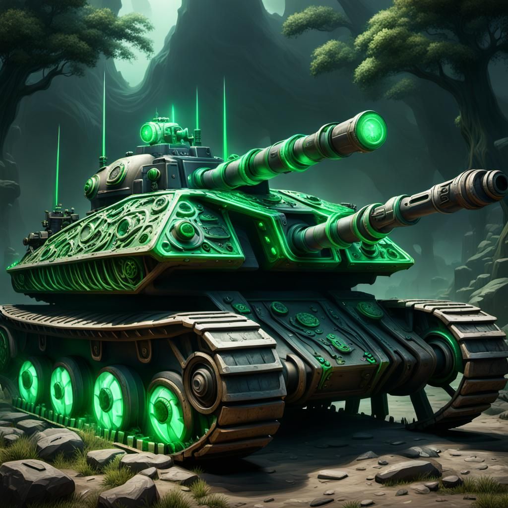 Skeletal Bone Tank with Glowing Cannon, Detailed Matte Paint...