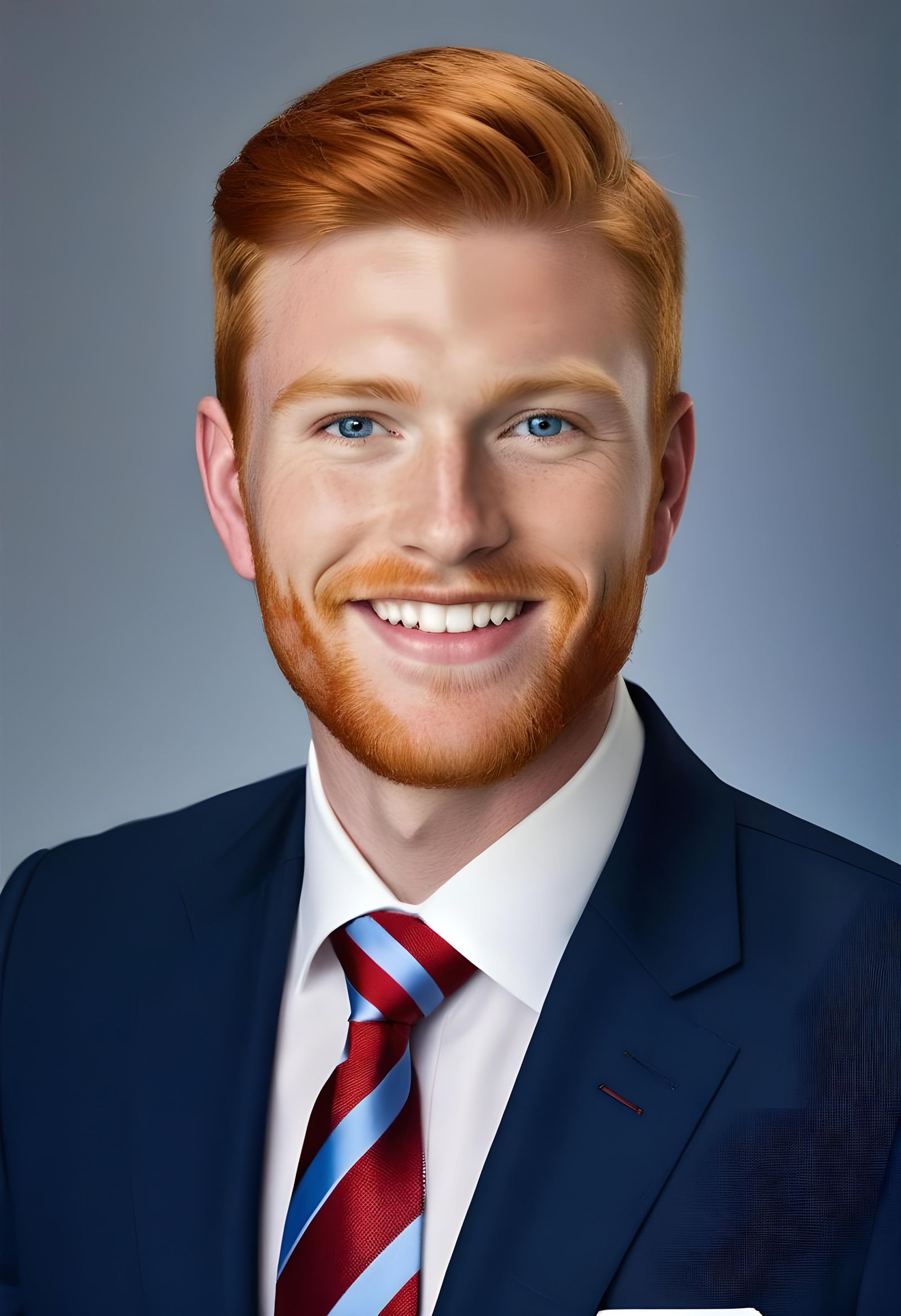 Professional Portrait of a Young Ginger-Haired CEO