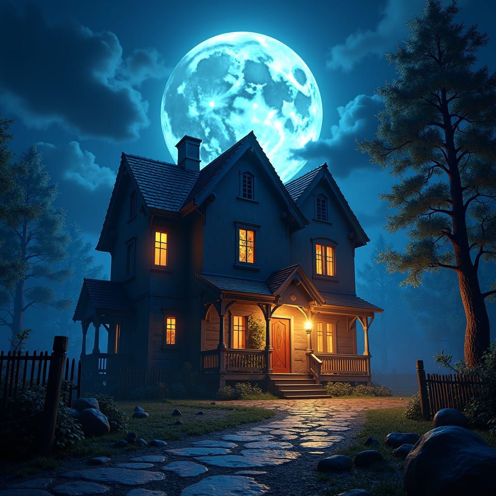 Eerie House at Night: Matte Painting in Unreal Engine
