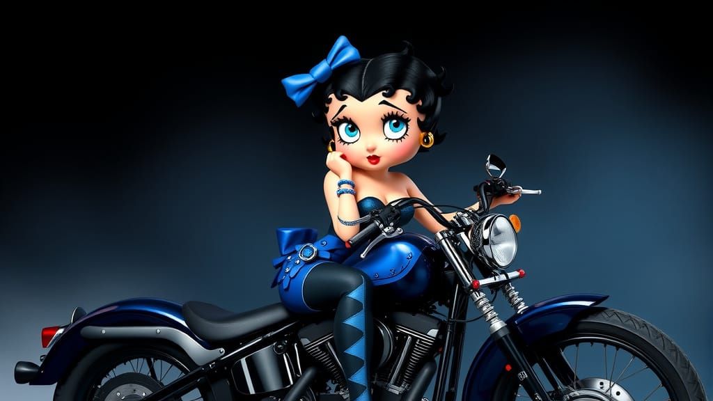 Betty Boop's Dark Gothic Alter Ego on a Harley