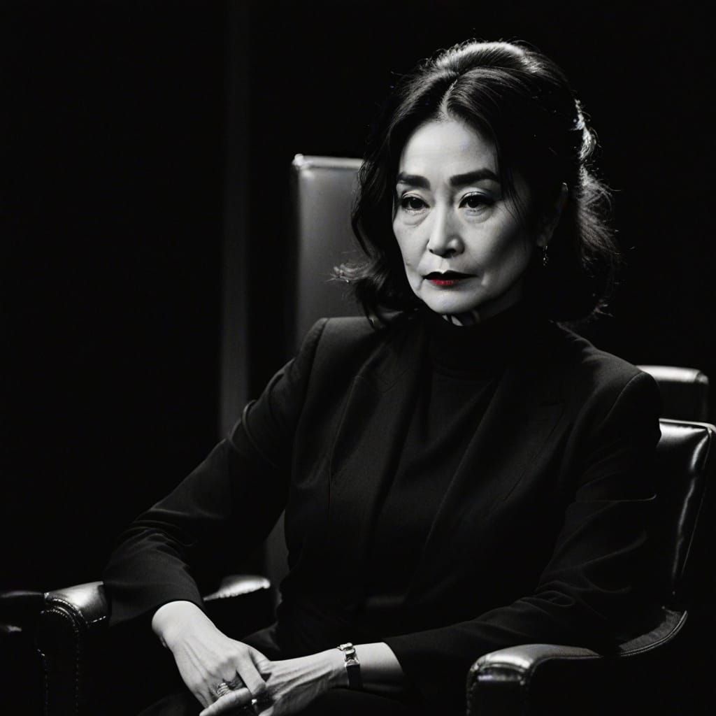 Classic Film Noir Portrait in High Contrast Black and White