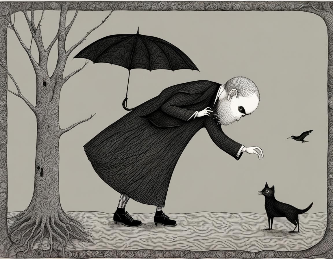 Eerie Scene in Style of Edward Gorey