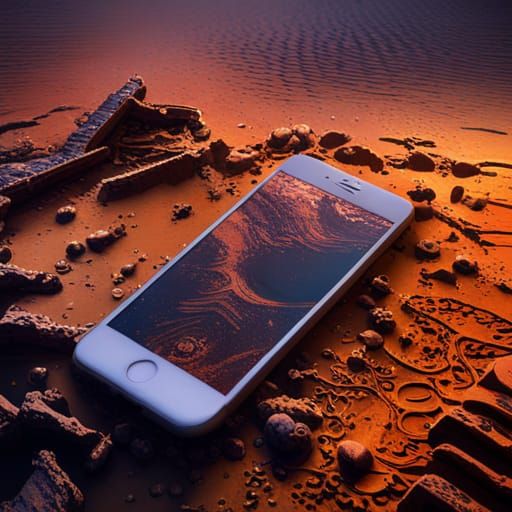 iPhone Graveyard in Desert Landscape