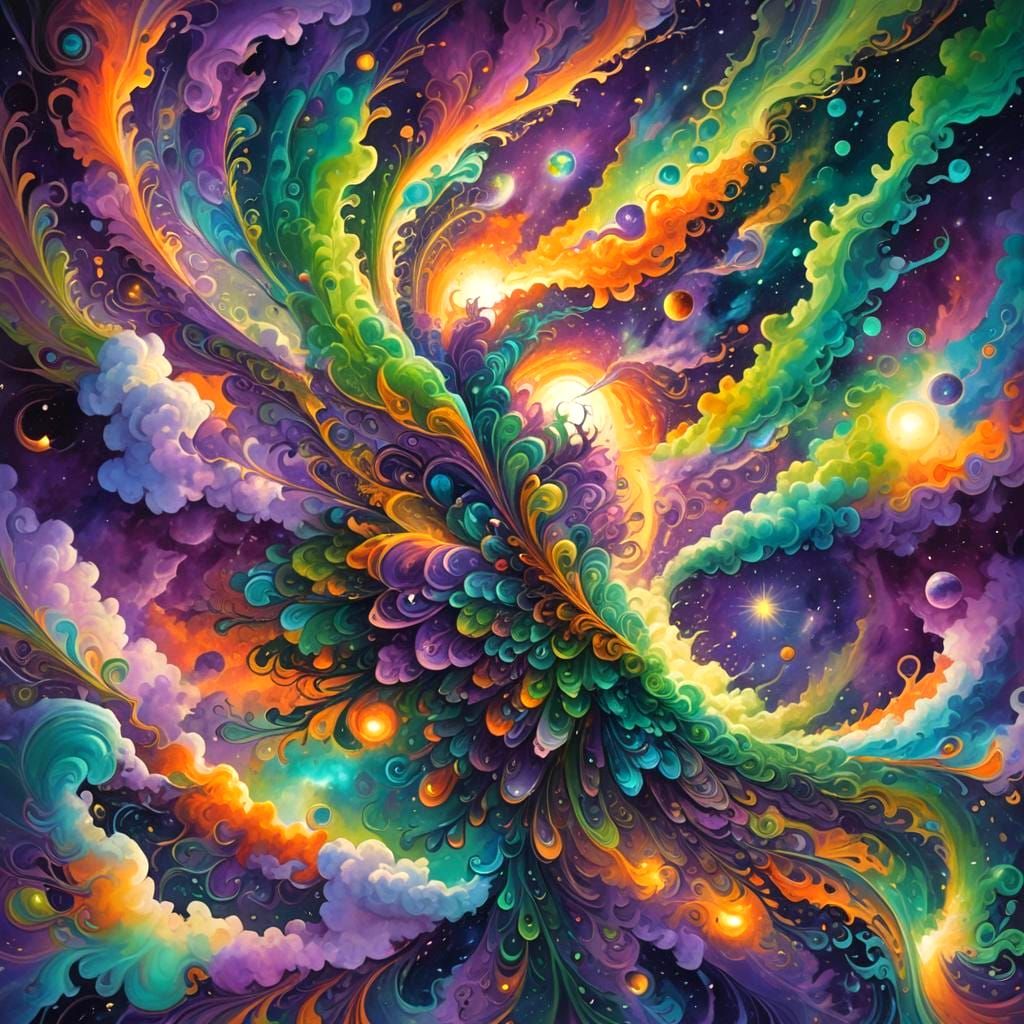 Abstract Cosmic Eyes with Complementary Colors