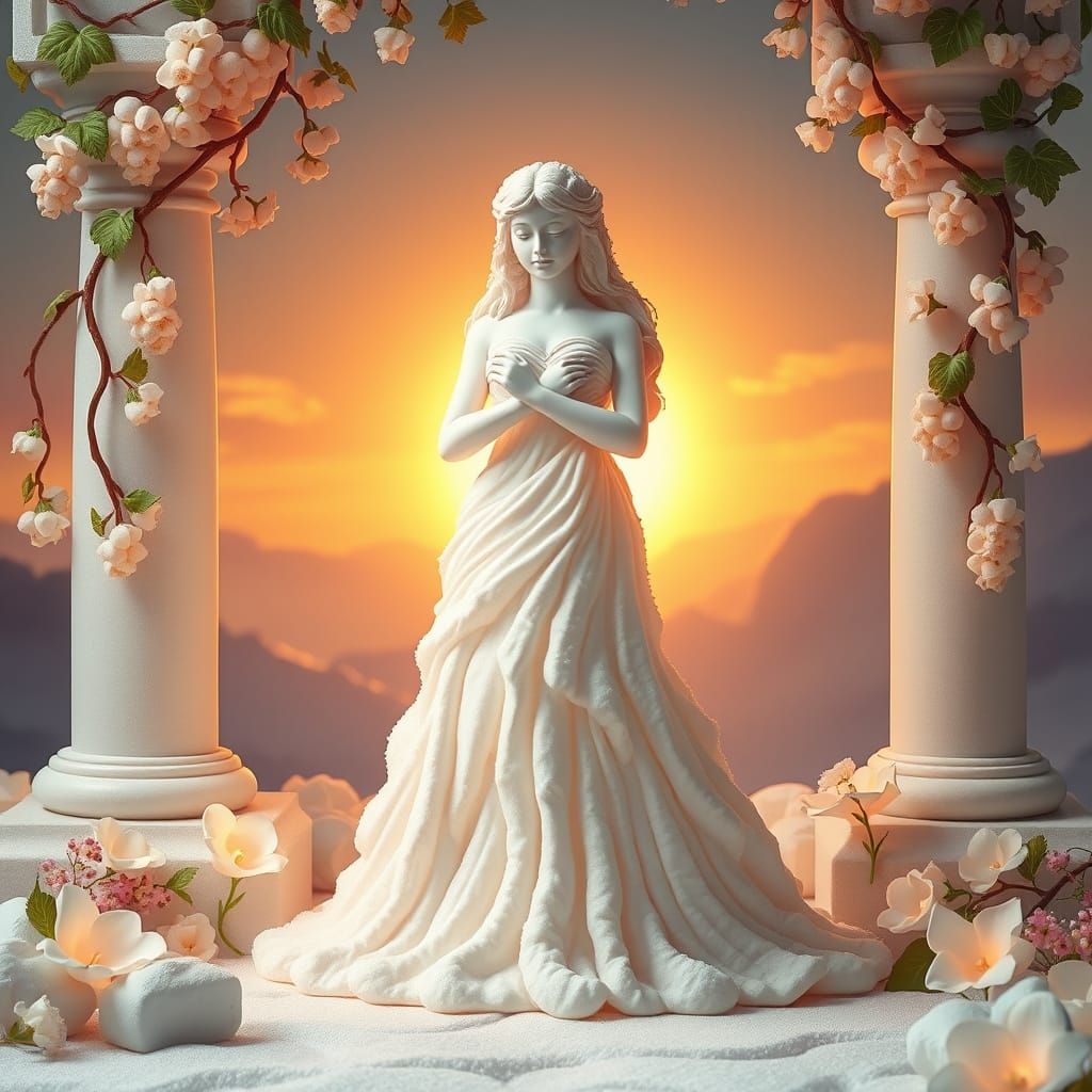 Marshmallow Goddess Wedding in Dreamlike Fantasy Art