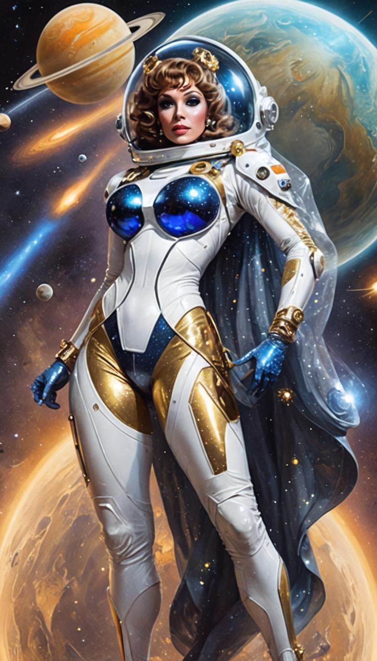 Solarpunk Space Opera Portrait: Barbarella in Space