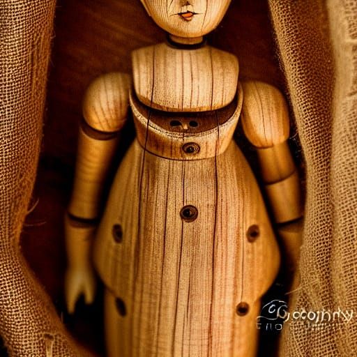 Haunted Antique Wooden Doll: Fine Art Photography