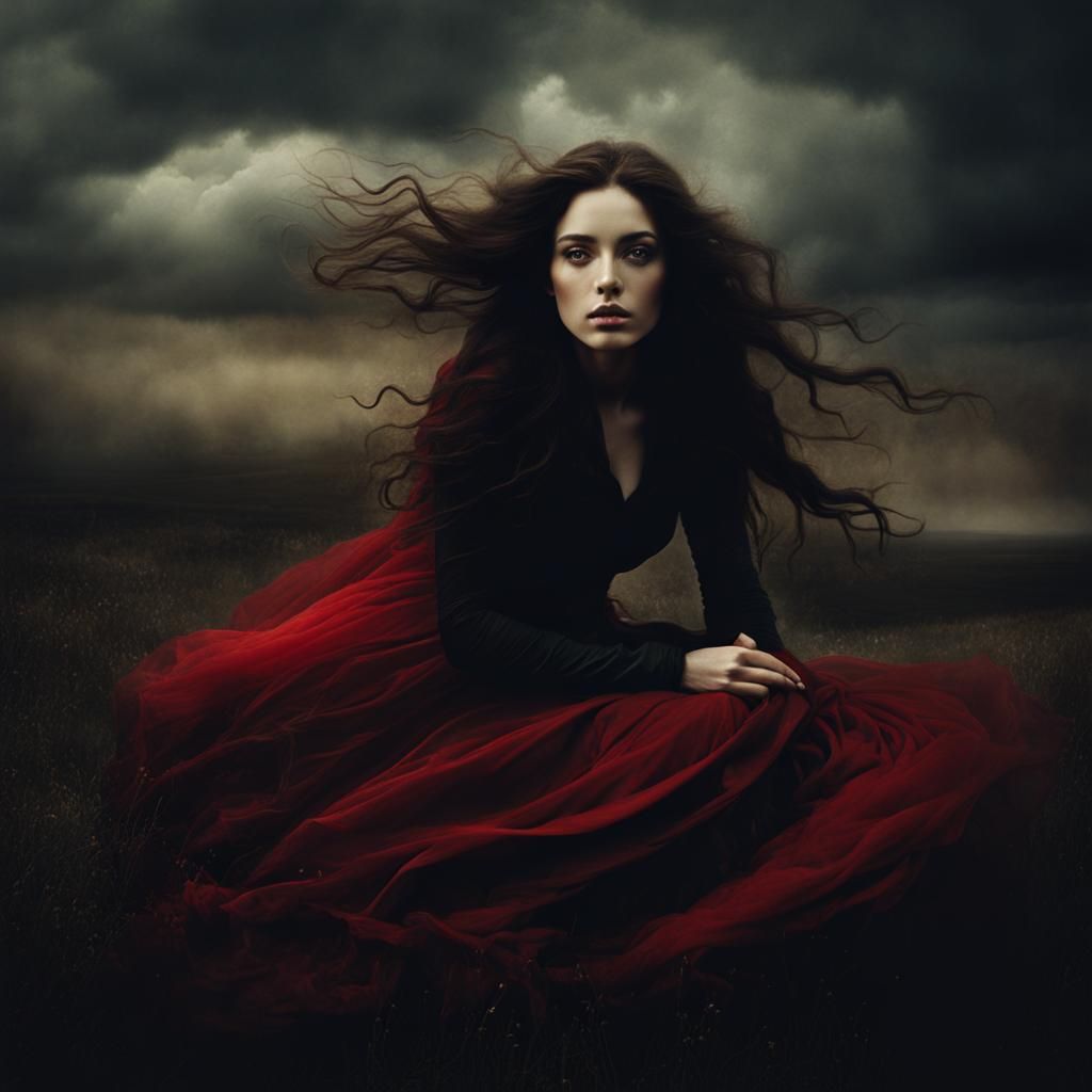 Dramatic Double Exposure Dark Fantasy Art