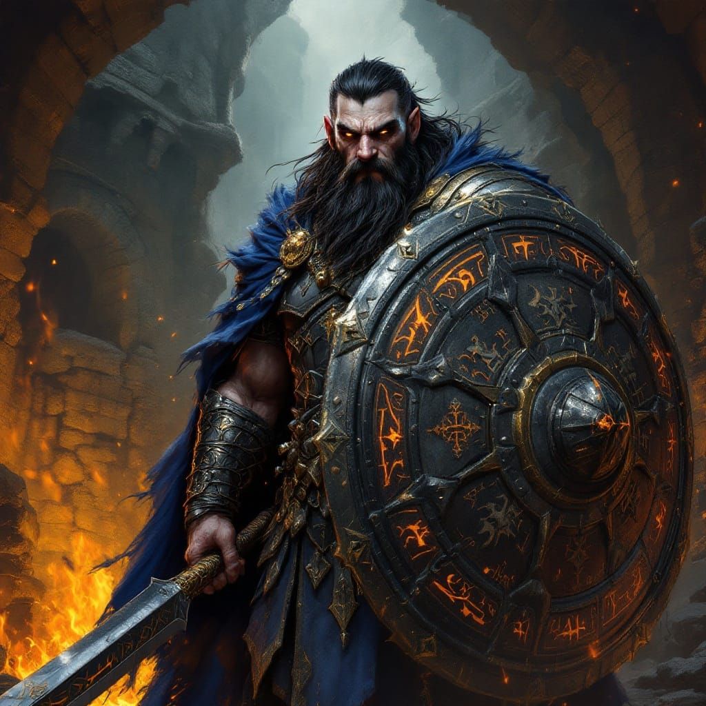 Dwarf Warrior in Ancient Forge, Epic Realism
