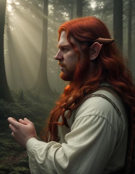 Fantasy Elf in Misty Forest: Cinematic Film Still