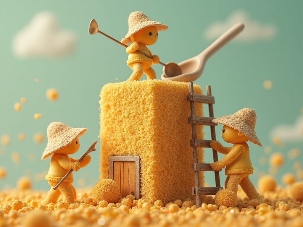 Surreal Harvest Scene in Fantasy Digital Art