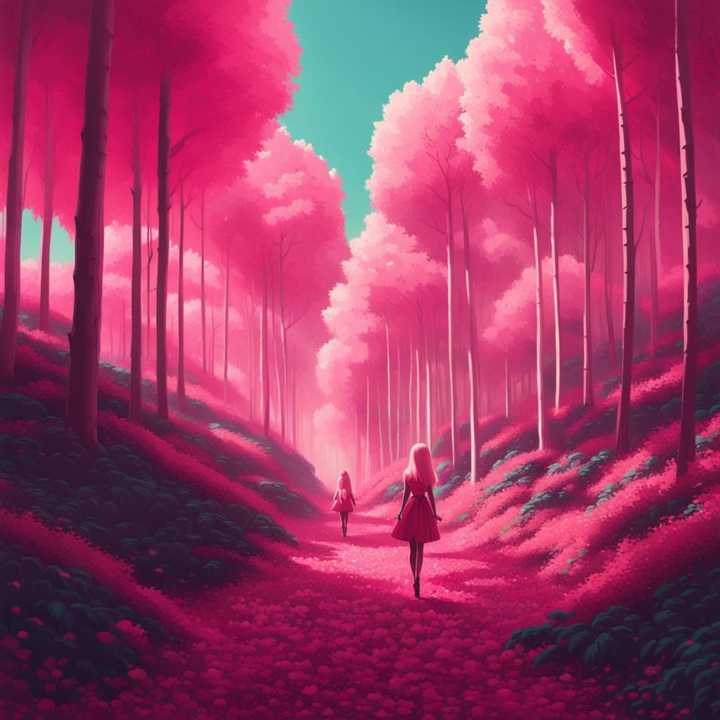 Barbie in Candyland Forest, Digital Art