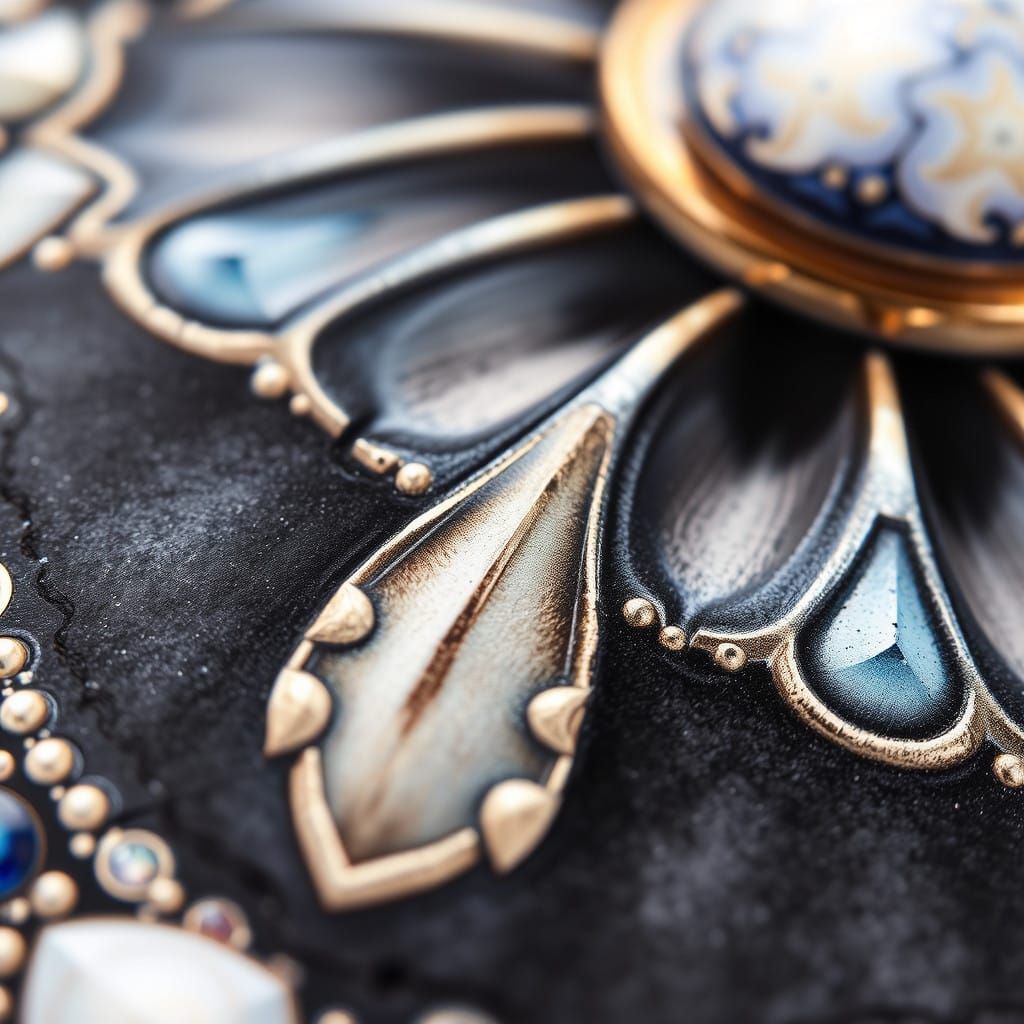 European Art Deco Patterns in Intricate Watercolor Detail