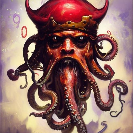Eldritch Cthulhu Pirate Captain Portrait as Speedpaint