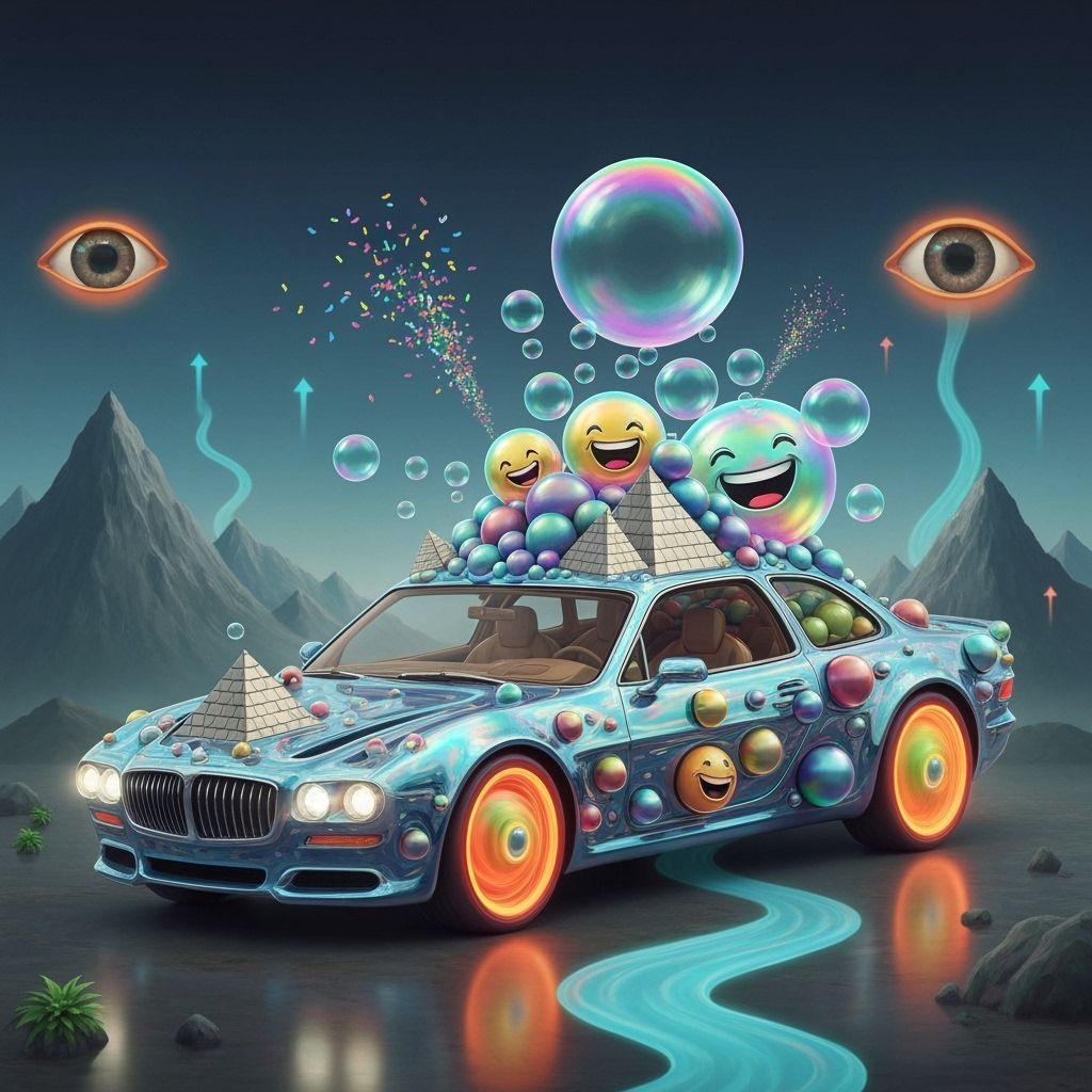 Surreal Futuristic Car with Shape-Shifting Liquid Metal Body