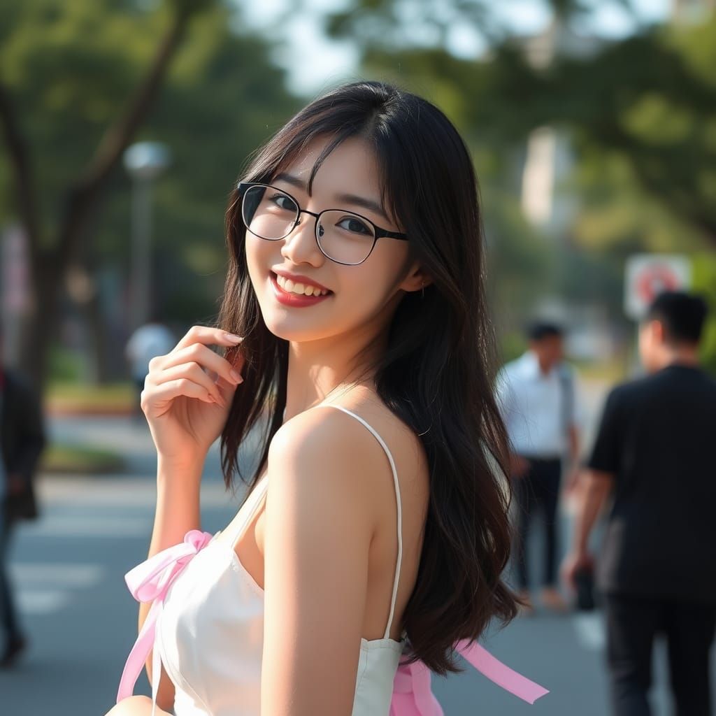 Japanese Woman in City Fashion Photoshoot