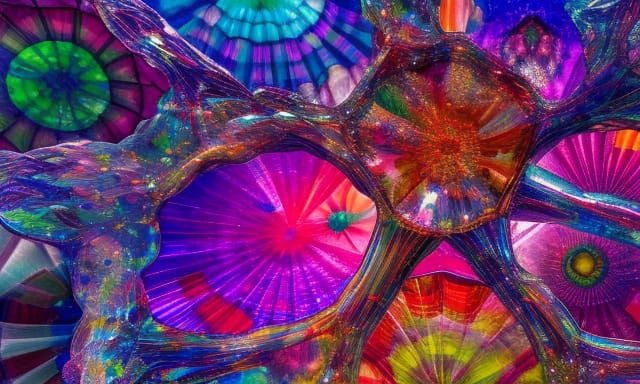 Nebula Crystal Shards in Stained Glass Style