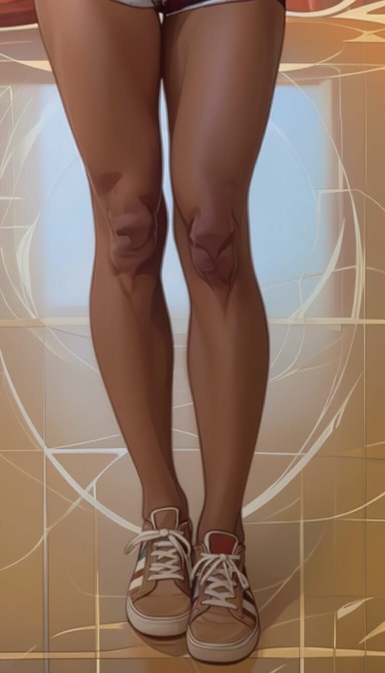 Athletic Woman in Art Nouveau Futuristic Style