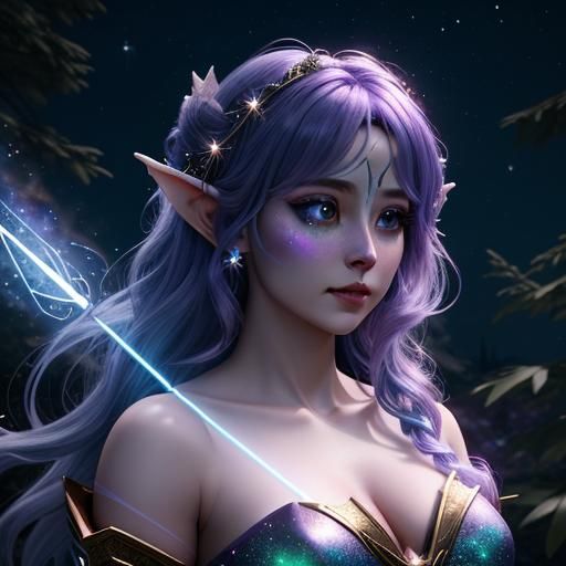 Celestial Fae Lyra Starbloom: Cosmic Magic Portrait
