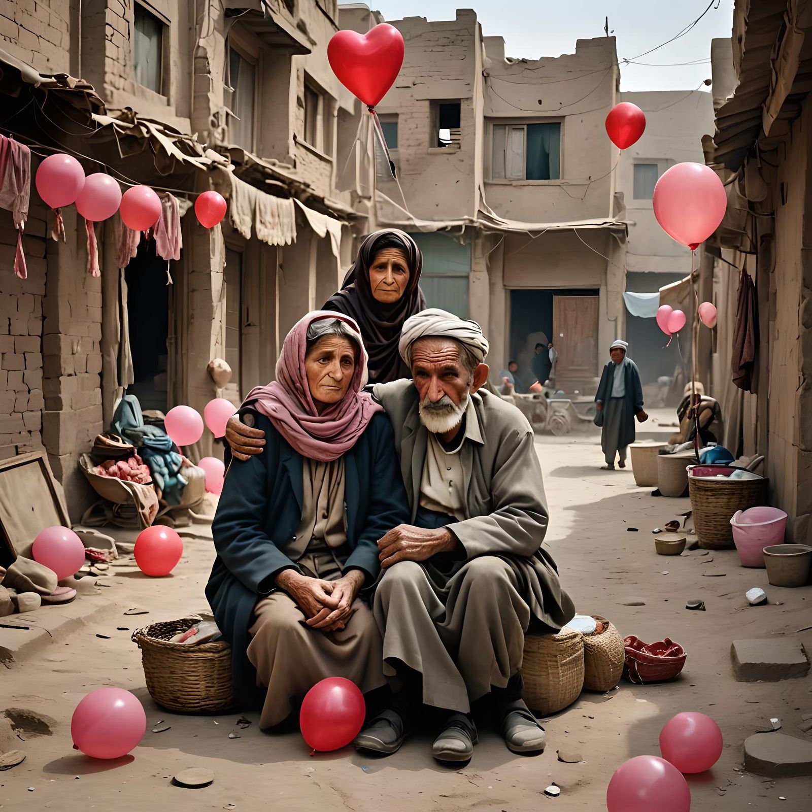 An elderly Afghan couple.