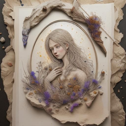 Mixed Media Art with Textures and Contrasting Colors