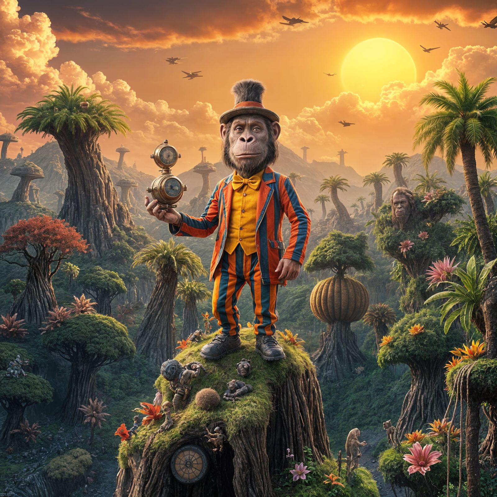 Apes in Whimsical Sci-Fi Worlds