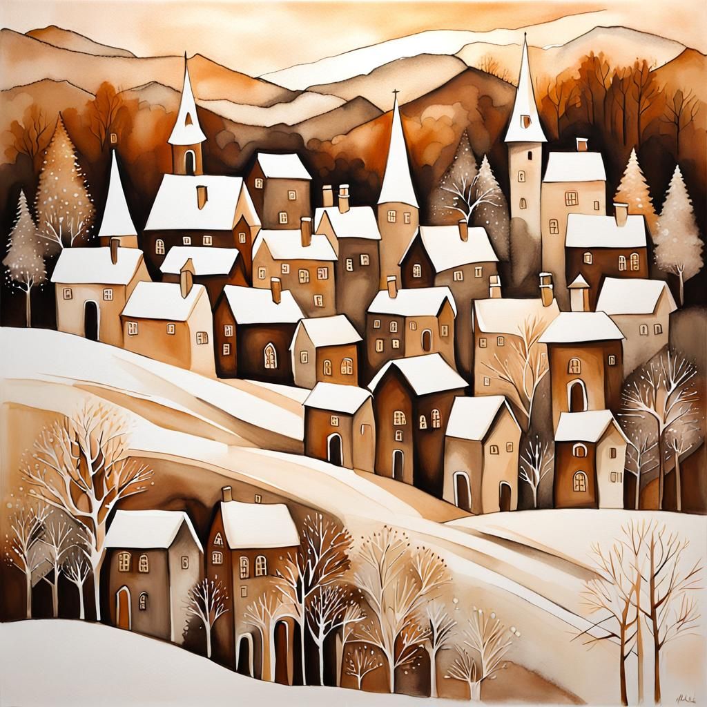 Monochromatic Village in Heinz Mack Style