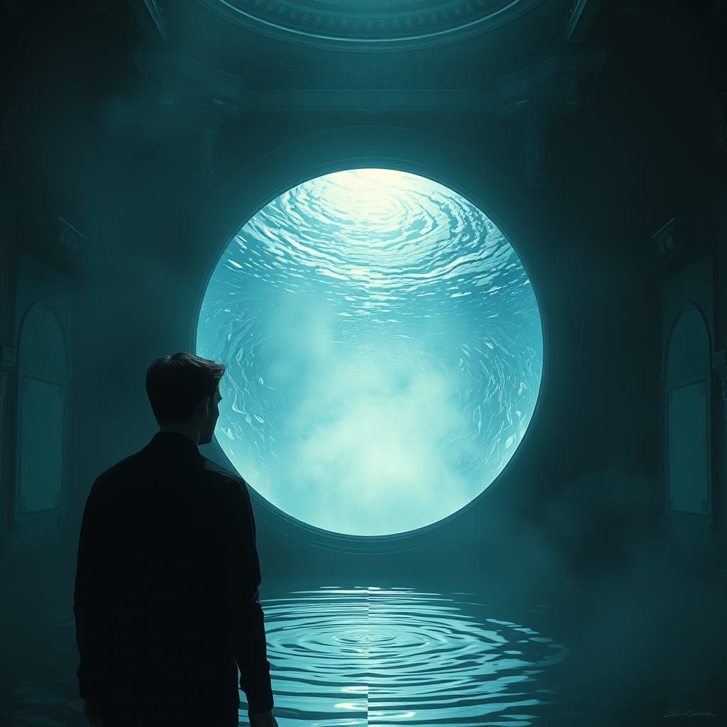 Sentient Mirror Reflects Echoes in Mystical Chamber