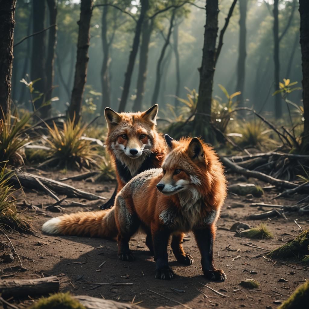 Cinematic Film Still of a Fox