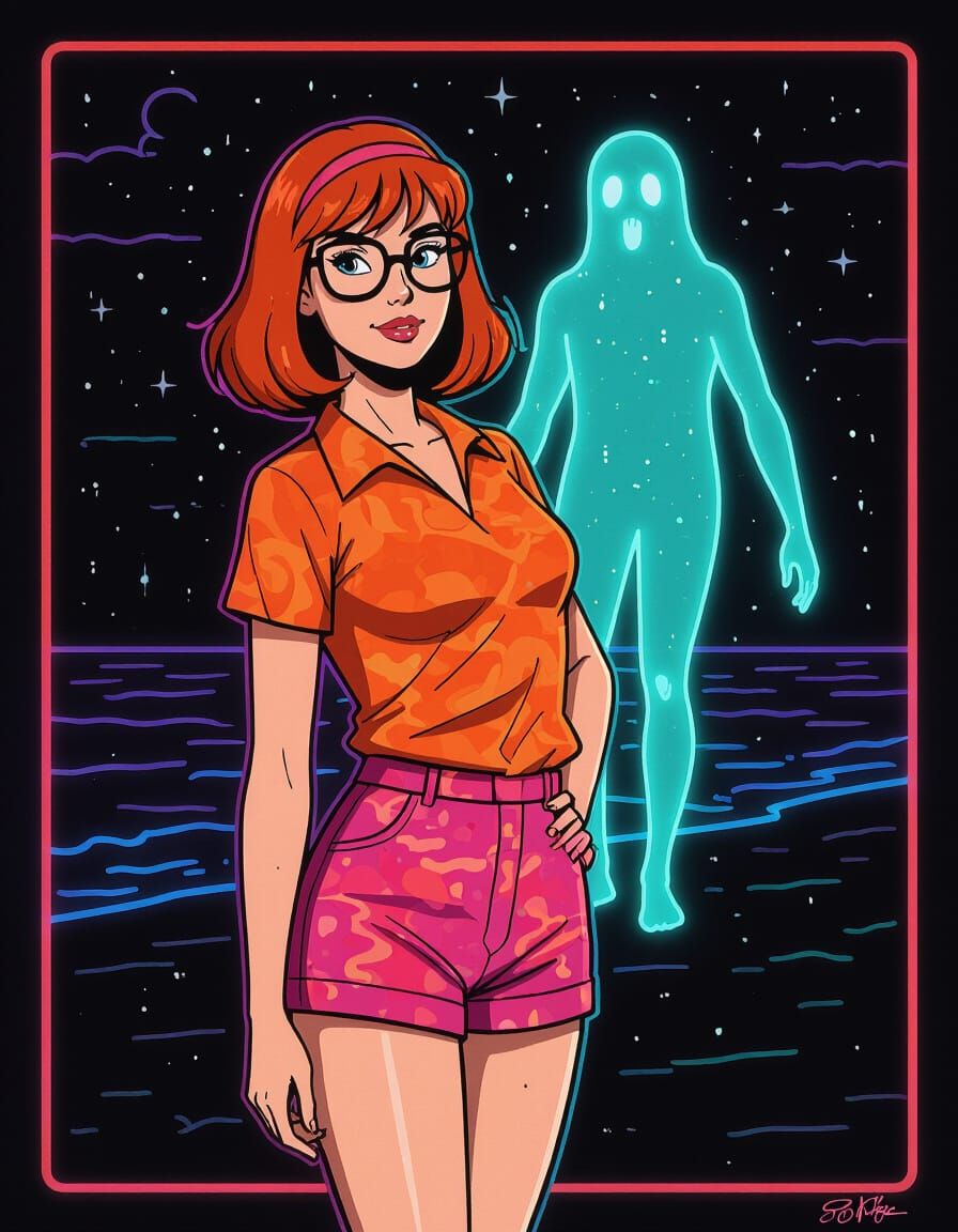 Velma Dinkley Beach Pose with Ghost Hologram