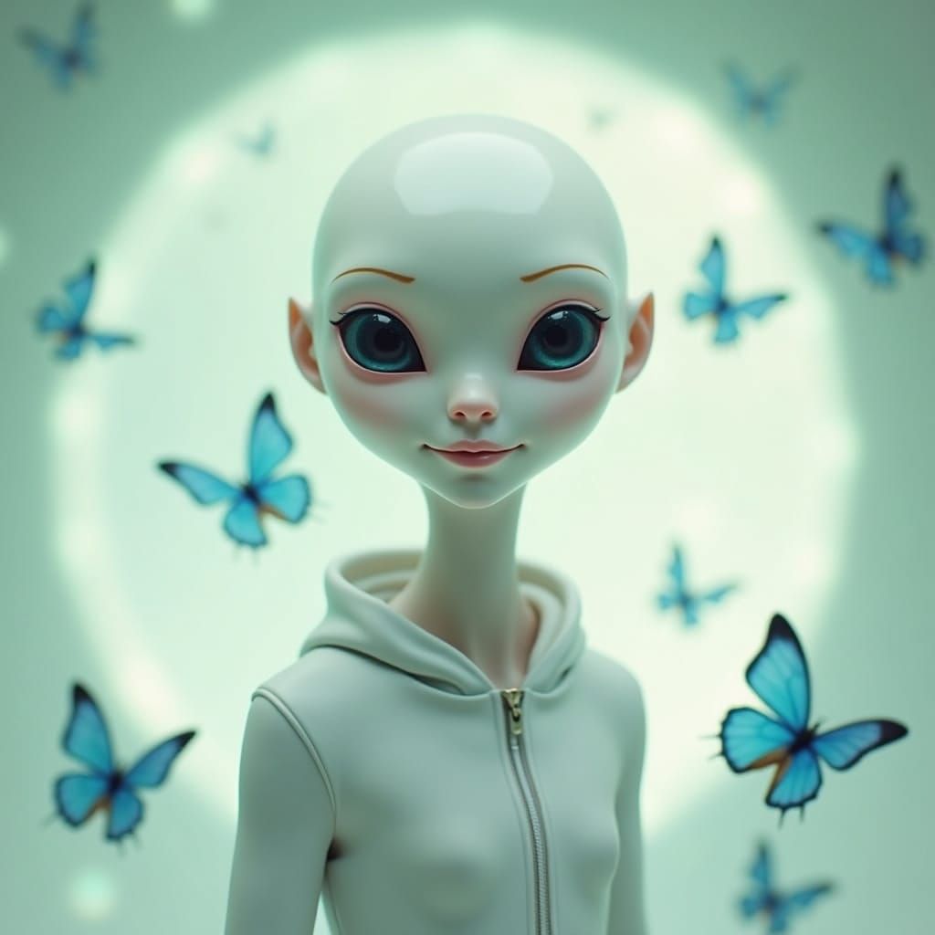 Serene Alien Ambassador Emerges from the Cosmos