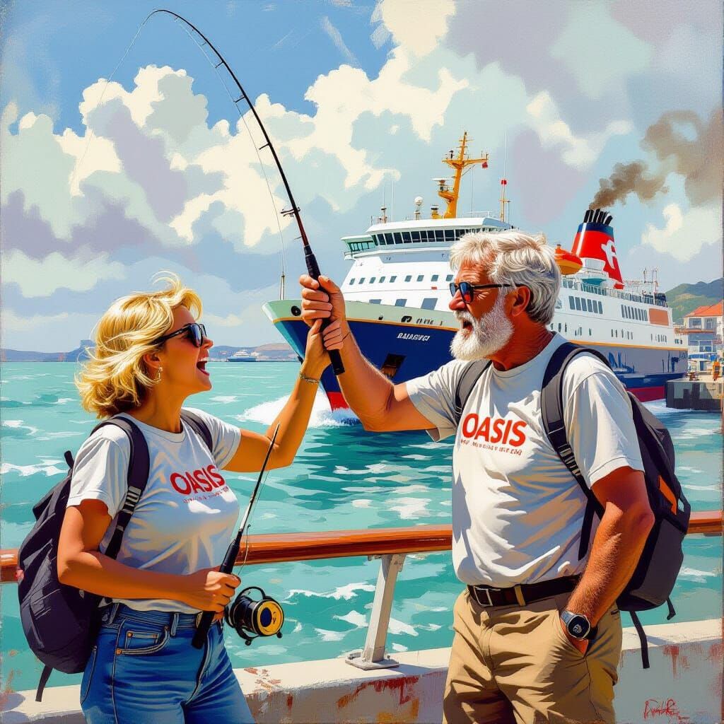 OASIS Fans' Ferry Farewell: Nagel-Inspired Art