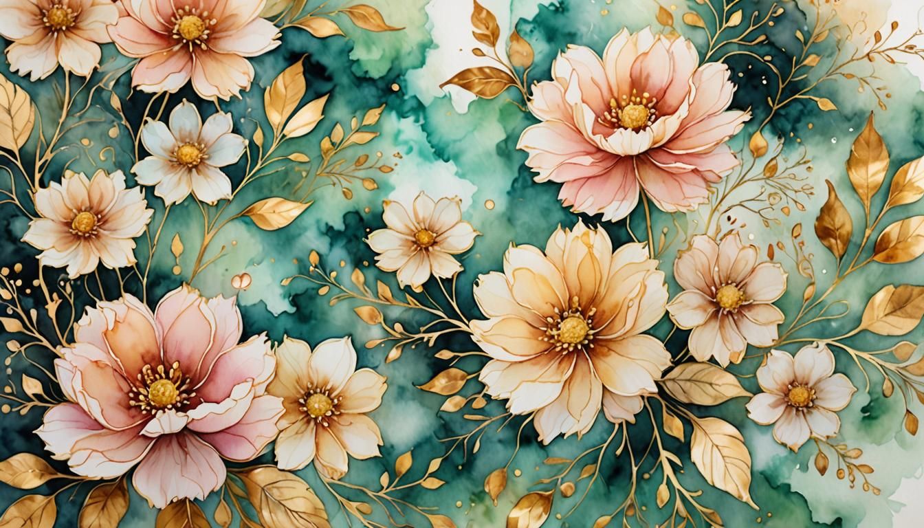Soft Fluffy Flowers in Watercolor Style