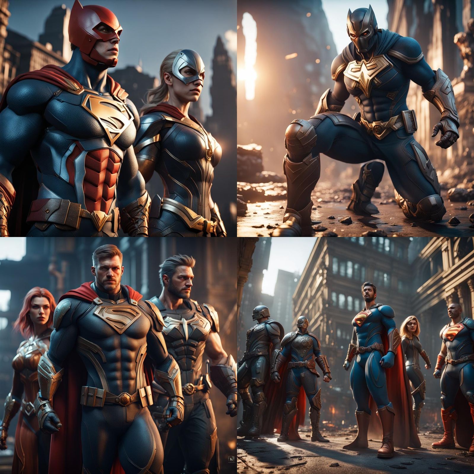 Epic Cinematic Superheroes in 3D Detail