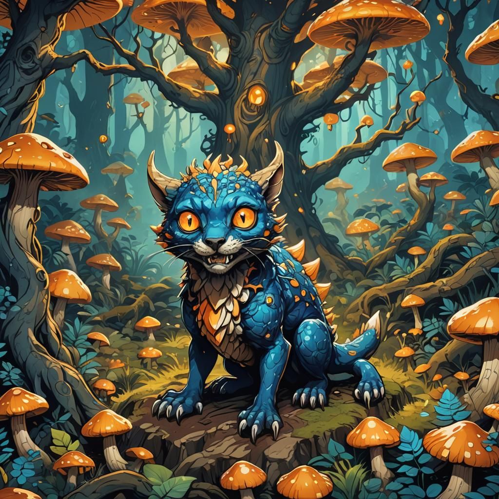 Deadly Cute Animal Hybrid in Mystical Forest