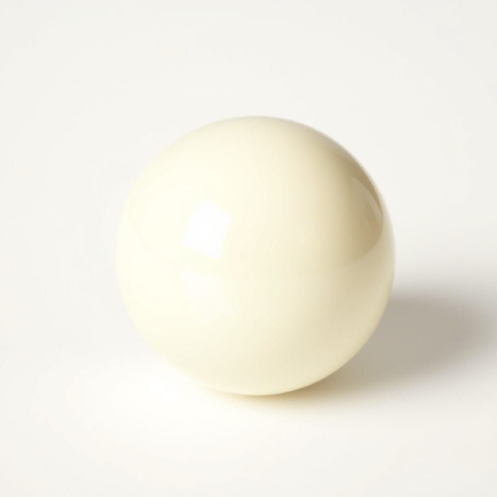 Hyperrealist Ivory Billiards Ball in Creamy White