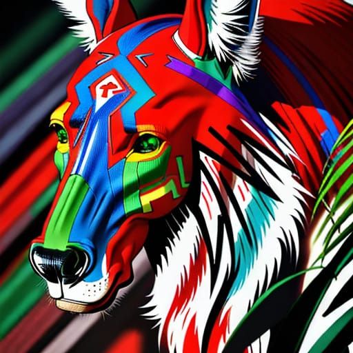 Vibrant Zoo Scene in Cinematic Technicolor